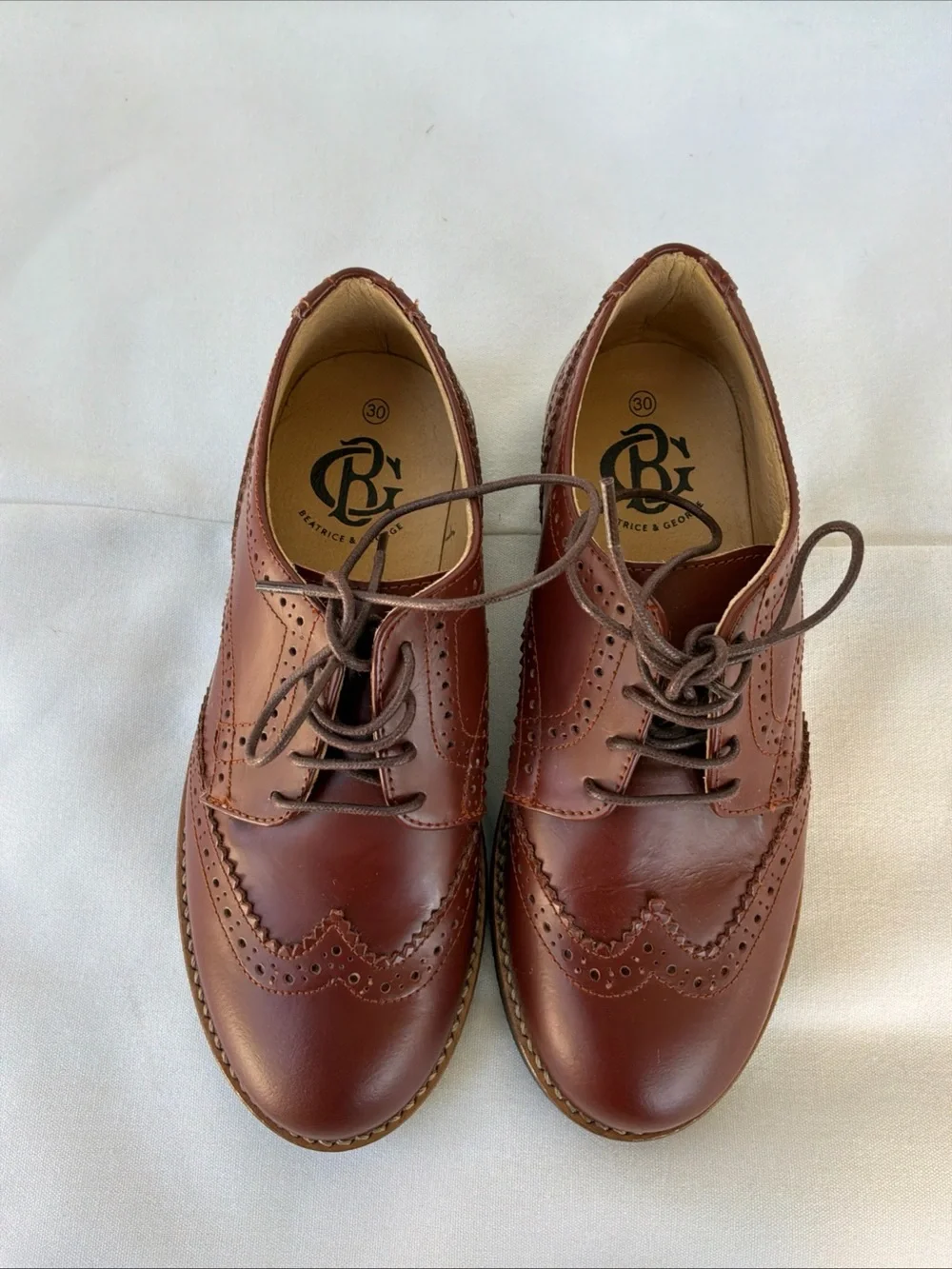 Beatrice & George Brown Oxford Shoes Youth Size 30 / US Size 12 New !!